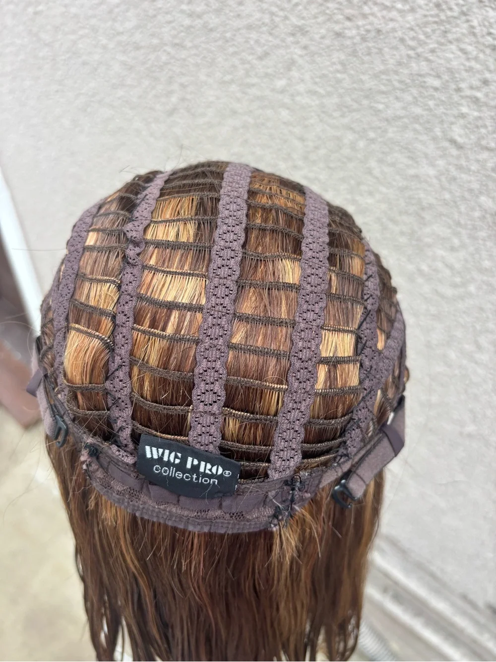 Wig pro Remy human hair  wig  mono top Adele pre owned brown red copper